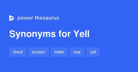 thesaurus yell|Yell synonyms .